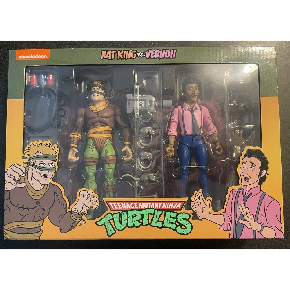 NECA Teenage Mutant Ninja Turtles (Cartoon) – 7” Rat King & Vernon NEW